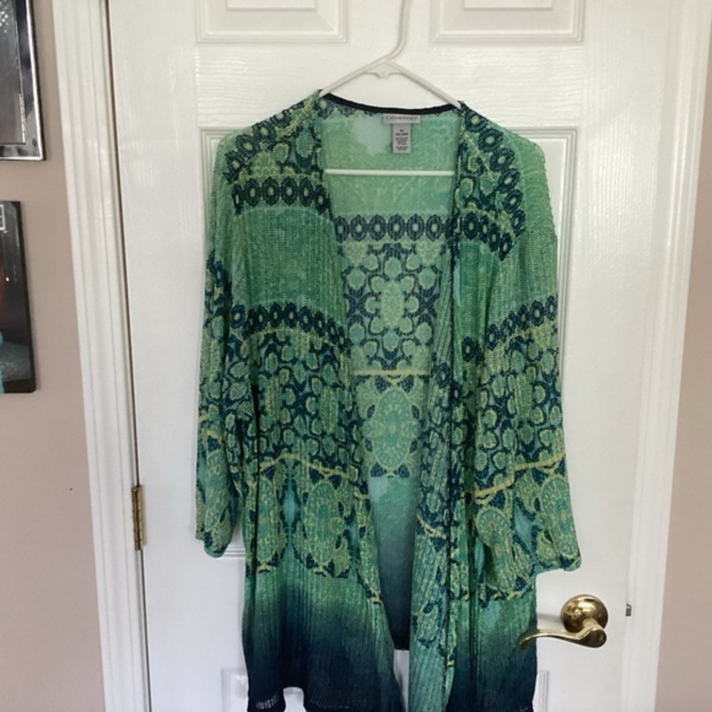 Catherines Green and Blue Asymmetrical Tunic